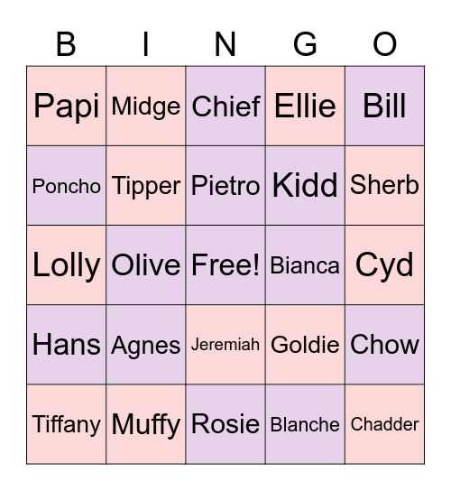 Animal Crossing Bingo Card