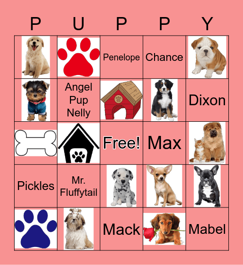 Puppies Bingo Card