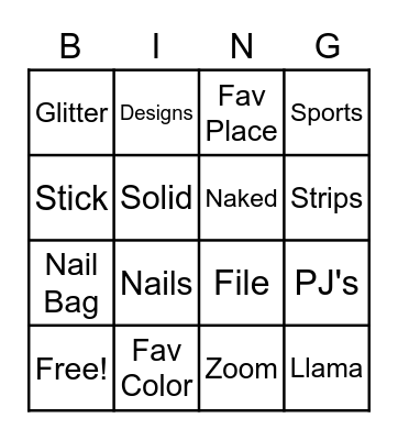 A whole Llama Fun Bingo Card