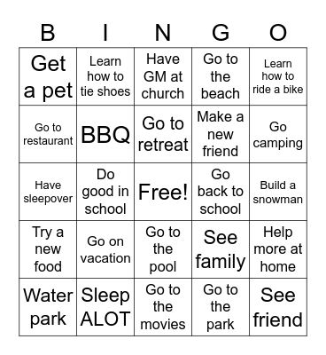 2021 Bingo Card