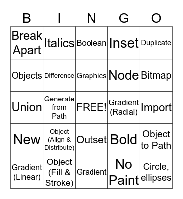 ELDA Digital Art Bingo Card