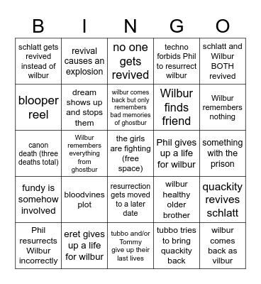 revival day ! Bingo Card