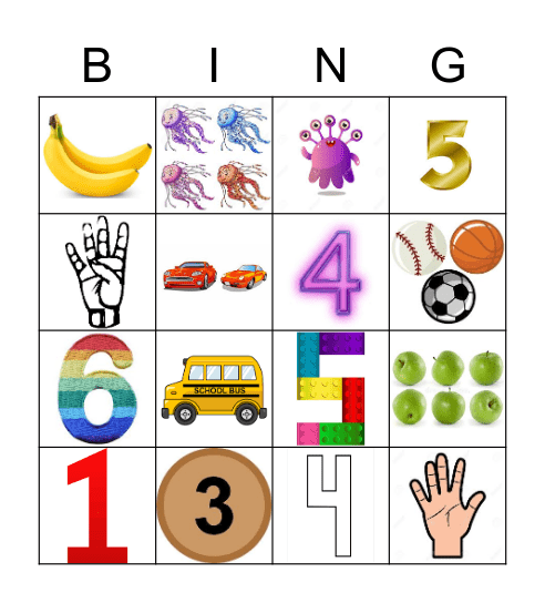 1-6 Bingo Card