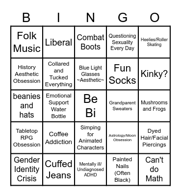 Bi-sexual Bi-ngo Bingo Card