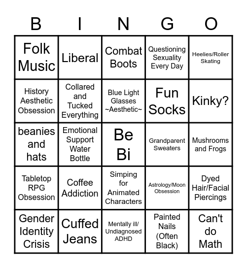 Bi-sexual Bi-ngo Bingo Card