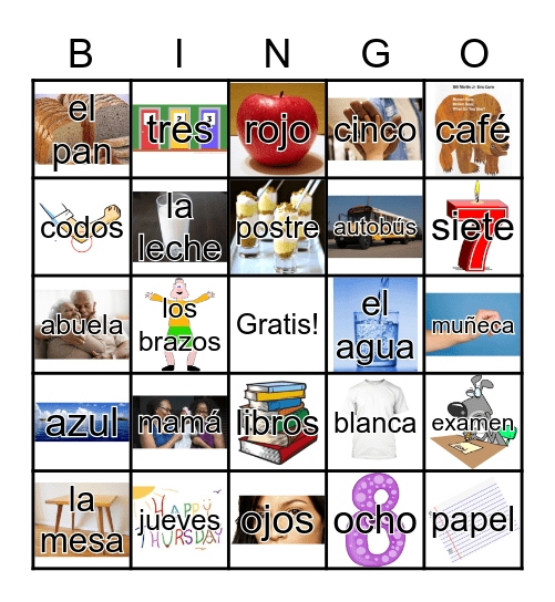 Spanish Bingo Card