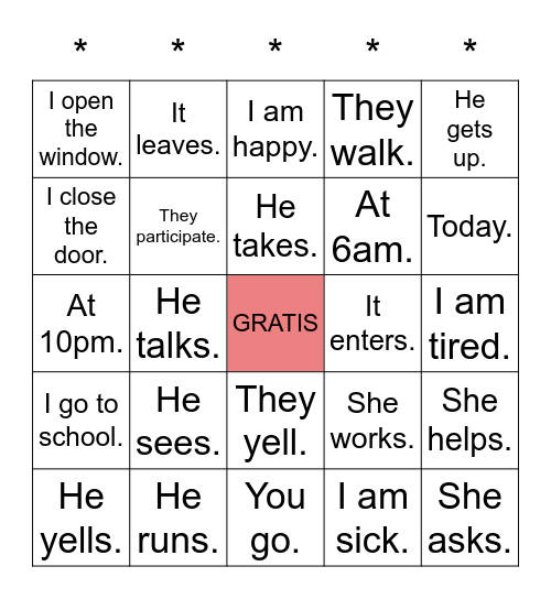 La Criatura Bingo Card