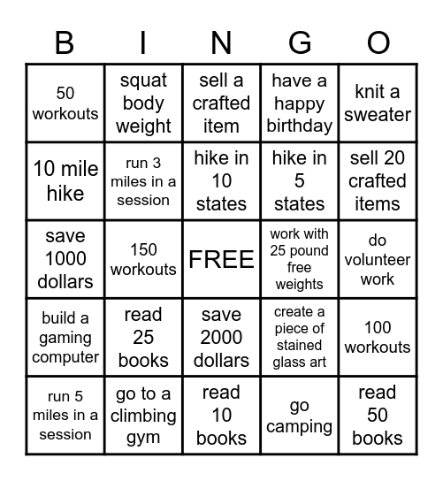 resolution bingo Card