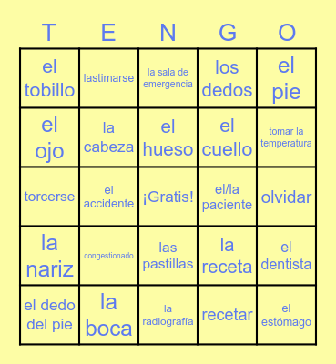 Senderos 2 - L4 - En el consultorio Bingo Card