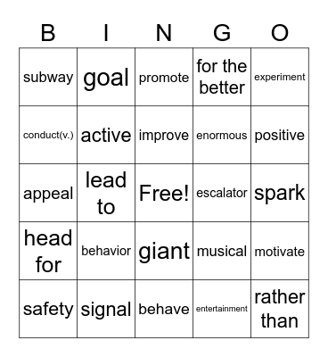 B3 L6 Bingo Card