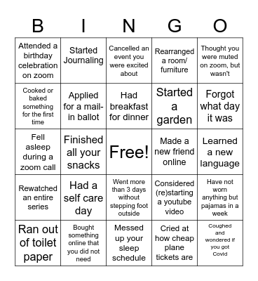 Chica Project Kickoff Bingo Card