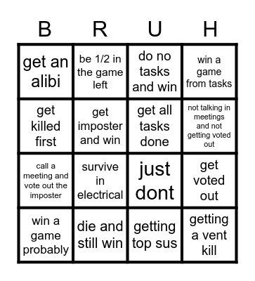 among us bingo Card