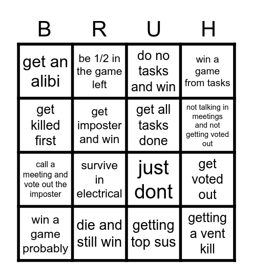 among us bingo Card