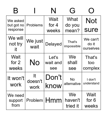 cPOC team bingo Card