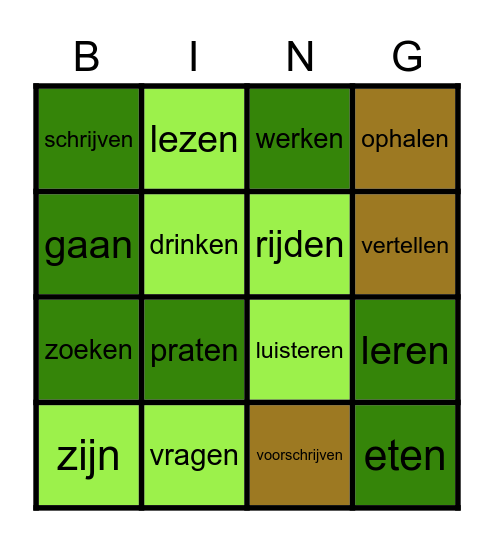 Voltooide tijd 1 Bingo Card