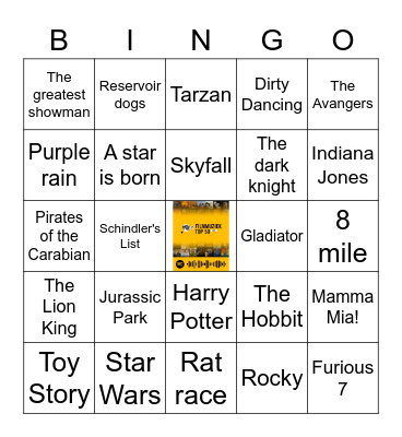 Pathé Filmmuziek Top 50 2020 Bingo Card
