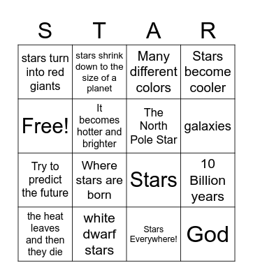 STARS by Isaiah Marshall Bingo Card