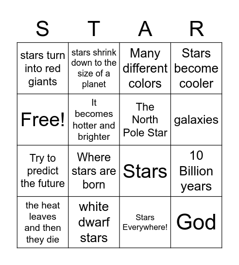 STARS by Isaiah Marshall Bingo Card