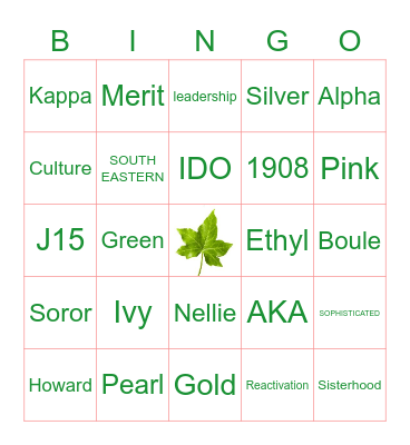 1908 Bingo Card