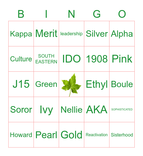 1908 Bingo Card