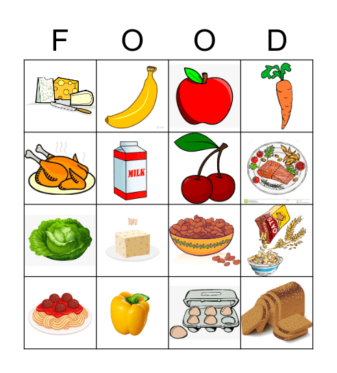 Food Bingo Card