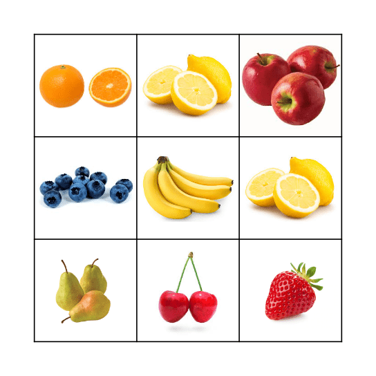 FRUIT BINGO Card