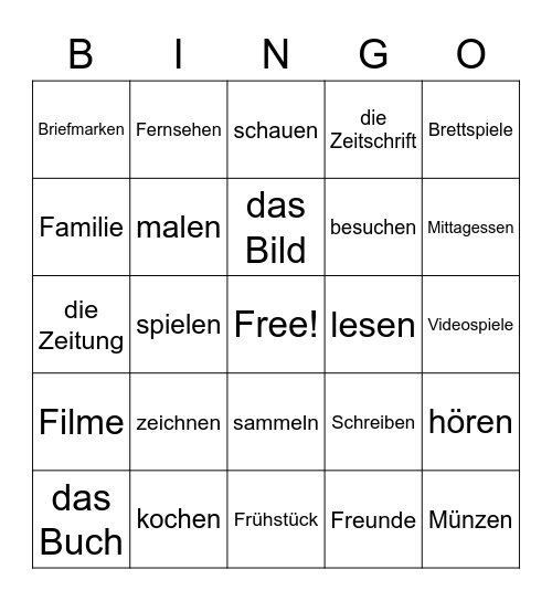 Frezeit Bingo Card