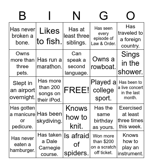 Vickers Engineering 2015 Manager's Party Bingo Card