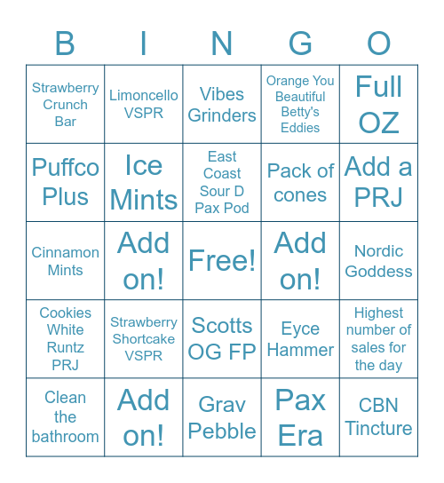 Temescal Bingo Card