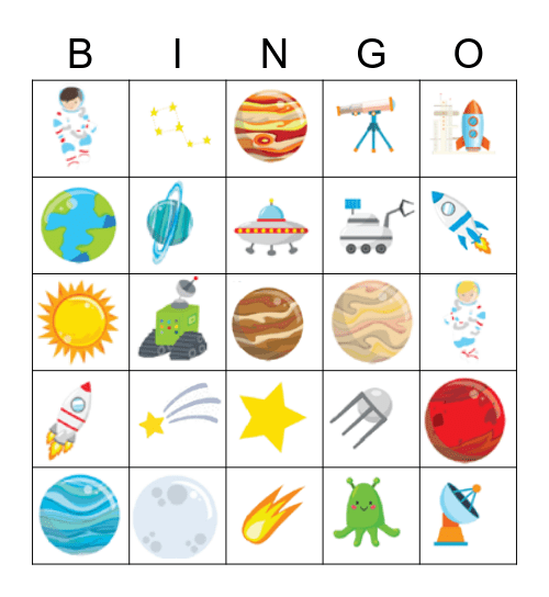 Space Bingo Card