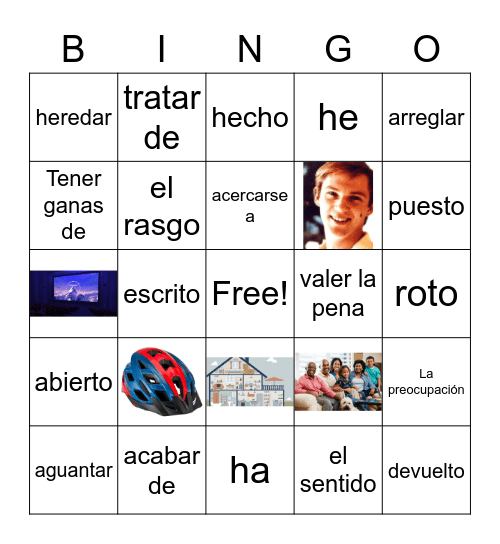 Unidad 4 Bingo Card