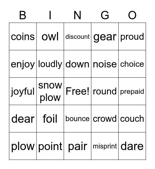 3 1/11 Bingo Card