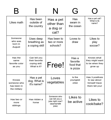 Get-To-Know-You Bingo Card