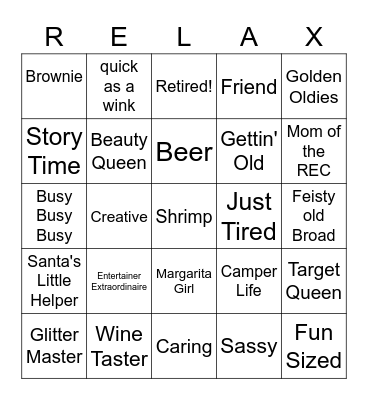 Tracie's Retirement Bingo Game Bingo Card