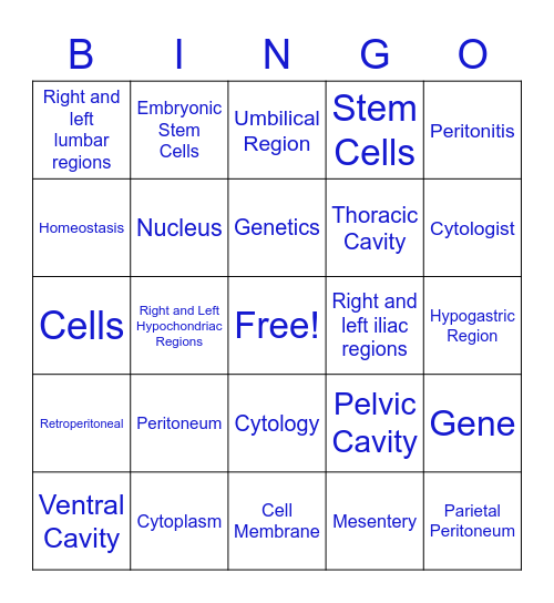 Chapter 2 Medical Definitions Bingo Card