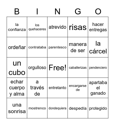 Adolfo Miller story pgs. 31 & 32 Bingo Card