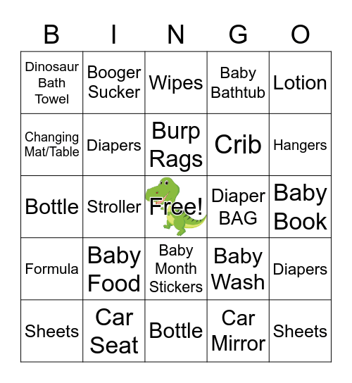 Tiny Diny Bingo Card