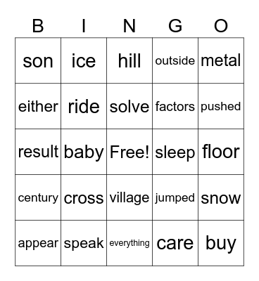 Andrew's 1/11/21 Bingo Card Bingo Card
