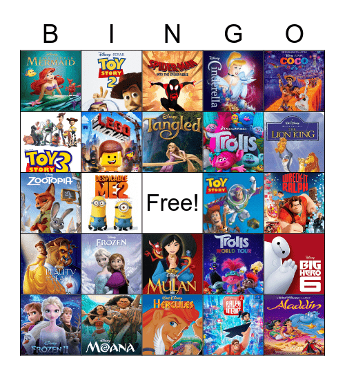 Movie Bingo Card