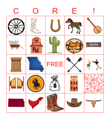 WILD WILD WEST Bingo Card