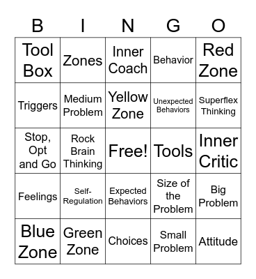 Zones Bingo!!! Bingo Card