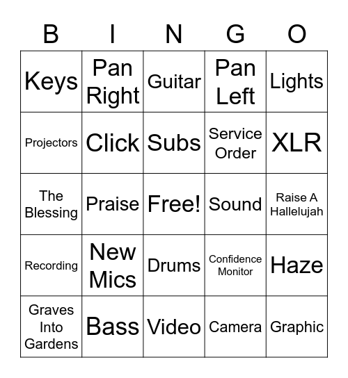 Production Bingo Card