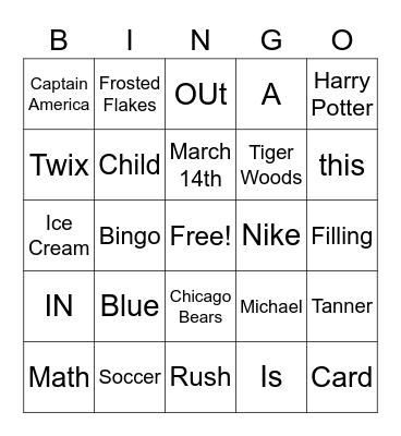 BENNET Bingo Card