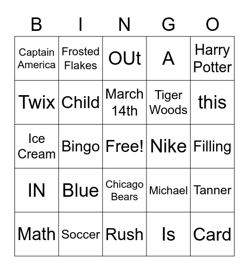 BENNET Bingo Card