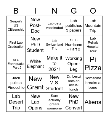 BE Lab 2021 Bingo Card
