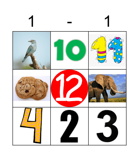 Numbers & Letters Bingo Card