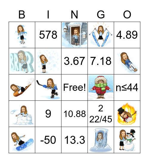 Winter Wonderland Bingo Card