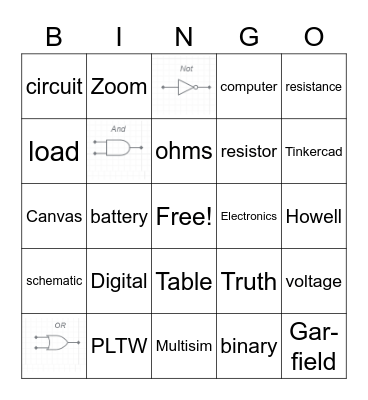 Digital Electronics Bingo Card