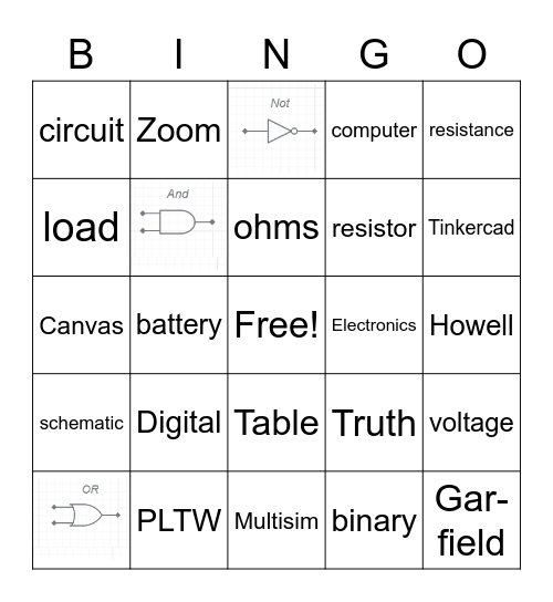 Digital Electronics Bingo Card