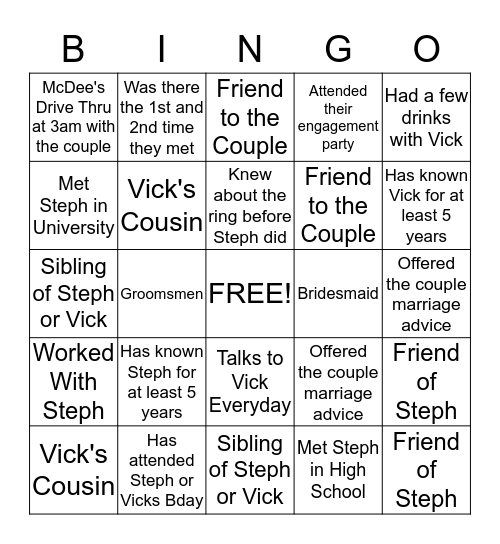 #stephnvick Bingo Card